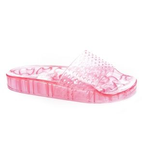 NEW Chinese Laundry Glow Up Pool Slide PVC Pink 7 NIB Sandal Plastic Jelly Clear